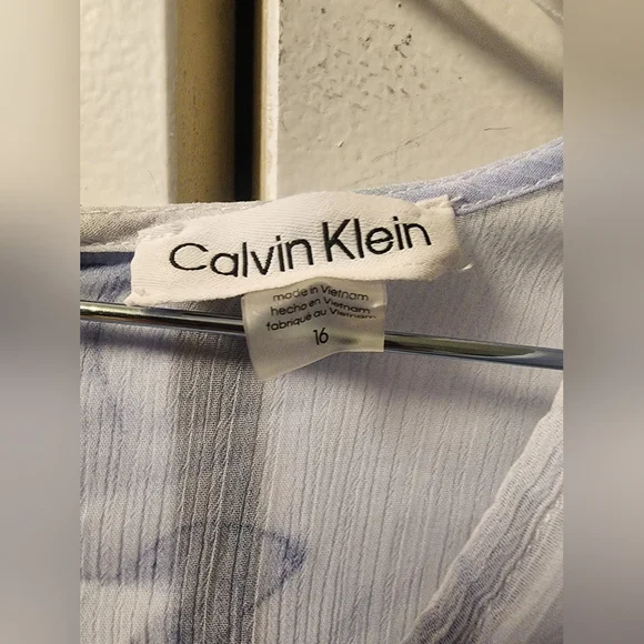 *sold Calvin Klein Whimsical Chiffon Blue Dress Wedding Guest Dreamy Fairy 16 - Picture 3 of 6